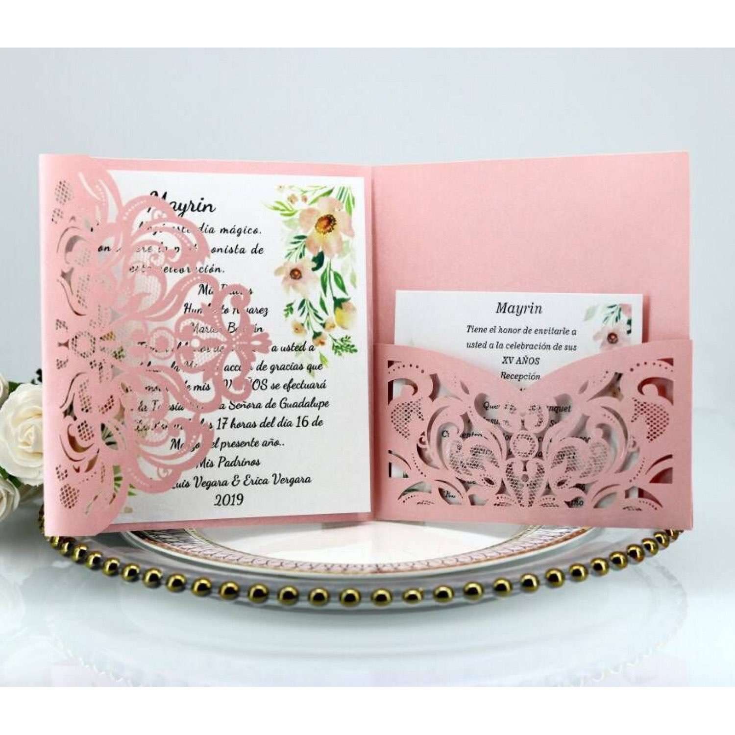 Iridescent Invitation Card Thank You Card With Envelope New Wedding Invitation